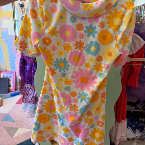 Sretsis white and multi-coloured terry cloth  floral dress size US 4 - Picture 5 of 7